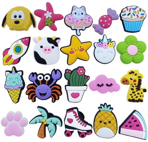 homenatur Crocs-pinnar för sanitetsskor - 20 stycken - dekorativa stift - skor berlocker - skor tillbehör och dekorationer - dam herr barn - hälsovård gästfrihet - arbete frisör, U, Gummi, Ingen