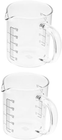 Amosfun 2 Tazze Di Misurazione in Spesso Con Scala Per La Cottura Del Resistenti Al Calore Da Cucina