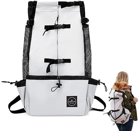 Hunderucksack, Tragbarer Verstellbarer Hunderucksack, Hundetragerucksack für mittelgroße kleine Hunde, Atmungsaktiver Faltbarer Hundetransporttasche Tragetasche, Hunde bis 25kg