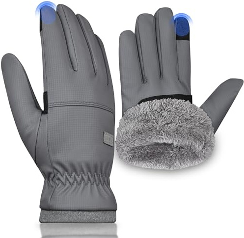 UKNOWISA Winterhandschuhe Thermohandschuhe Wasserdicht Winddichte Touchscreen Anti-Rutsch Ski Fahrrad Laufen Outdoor Sporthandschuhe Herren Damen