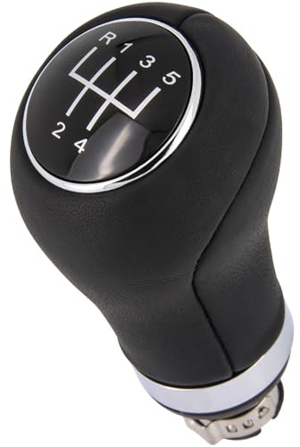 Recambo Schaltknauf 5 Gang passend für VW Fox 2005-2011, Lupo 1998-2005, Plug & Play, Auto Schalthebel, schwarz - chrom