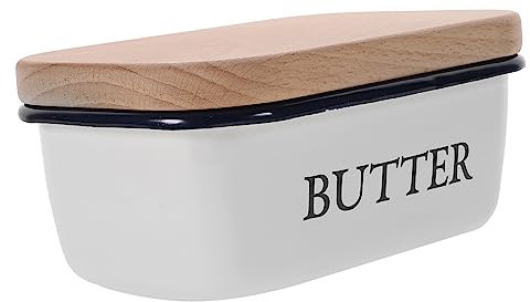 Cabilock Recipiente De Con Tapa Esmaltado Para Queso Caja Pequeña Para Almacenar