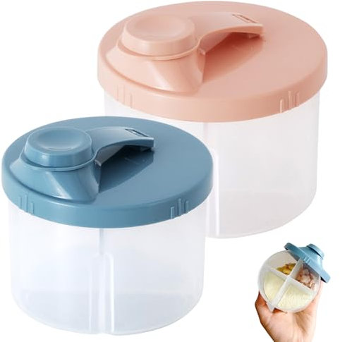 2 Pack Formula Powder Pots – Portable & Leak-Proof Milk Powder Dispensers for Babies, Easy to Clean, Ideal for Travel