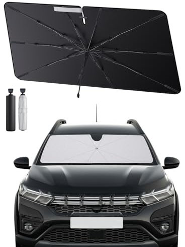 SHAOHAO Conpatible con Dacia Jogger 2022-2025 Parasol Coche Delantero Protector Solar Parasol Paraguas Coche Resiste a los Rayos UV Plegable Dacia Jogger Accesorios