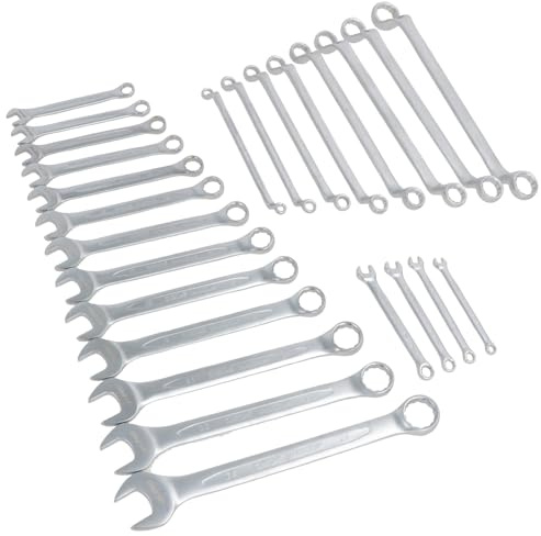 AB Tools Metric Combination and Double Offset Ring Spanner Wrench Set 6 – 24mm 25pc