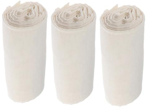 TOVINANNA Panno Filtrante Tessuto Resistente e Riutilizzabile in Cotone Naturale Beige 3 Pezzi per Filtrare Formaggi e Yogurt per Cucina per Uso Alimentare