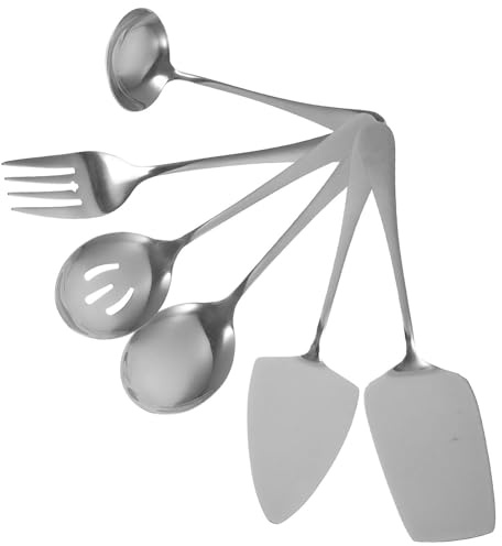 TOYANDONA Set 6 Pezzi Posate per Dolci in Acciaio Inox 12 Coltello e Spatola per Torte, Forchetta e Cucchiaio per Dessert, Utensili da Cucina Riutilizzabili per Feste, Matrimoni