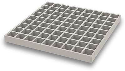 formavit Rejilla de fibra de vidrio de 38 mm de altura | Parrilla de suelo resistente y rejilla industrial transitable | alternativa a la rejilla de acero galvanizado | antideslizante gris (500 x 500