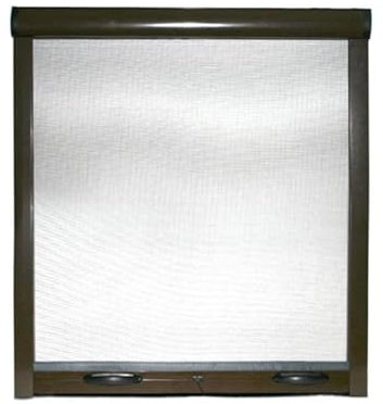 Easy UP Moustiquaire Enroulable réductible pour fenêtre Verticale Marron 100x170 cm