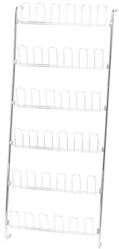 WENKO Tür-Schuhregal, Regal mit 6 Ablagen für bis zu 18 Paar Schuhe zum Einhängen an die Tür, Aufbewahrung und Organisation im gesamten Haushalt, 59 x 151 x 14 cm, verchromtes Metall