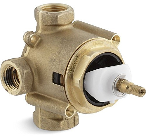 KOHLER 728-K-NA MasterShower 3/4 2- or 3-Way Transfer Valve, Shower Valve, Single-Handle Operation, One 3/4 NPT Inlett Connection and three 1/2 NPT Outlet Conncections