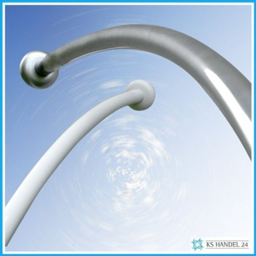 ALU BOGENSTANGE 130x130 cm DUSCHVORHANGSTANGE CHROM MATT OVALSTANGE DUSCHVORHANG! ARCHED ROD