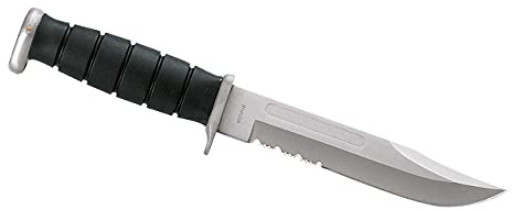 Herbertz Gürtelmesser, Bowie-Klinge, AISI 420, Gummi-Griff, Bowie-Messer, robustes Outdoor-Messer & Jagdmesser, Survivalmesser mit feststehender Klinge