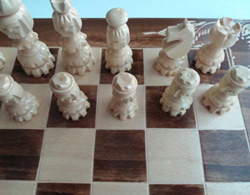 AZI Neu geschnitzt Gesicht Holz Schachfiguren, Buchenholz Schachbrett Kasten, Brettspiel, Spaßspielzeug, Lernspiel