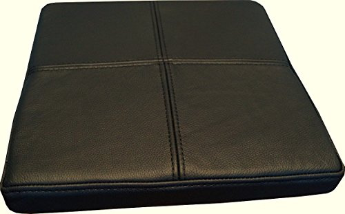 Quattro Meble Schwarz Echtleder Sitzkissen Lederkissen Sitzpolster fur Sessel Stuhle Echt Leder Kissen Sitzauflage Auflage (60 x 50 cm)