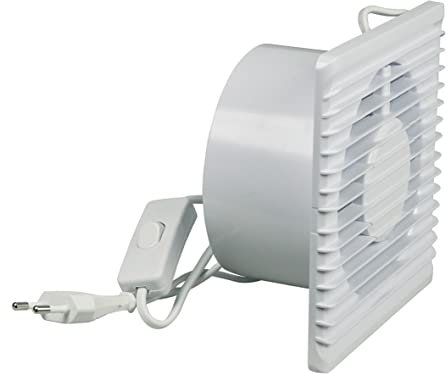 Europart Wohnraumventilator Ventilator easyPART 1000030579-000 Abluftventilator Lüfter 125erR Wandlüfter mit Netzschalter für Feuchträume EIN Ausschalter am Kabel für Wand Bad Toilette