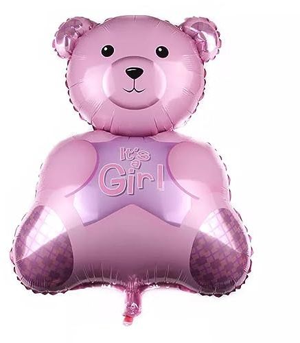 Folienballon Baby Girl, Bärchen, ca. 75 x 49 cm - Party Luftballon Deko Dekoration Kindergeburtstag Helium Heliumballon XXL Ballon Geburt Geburtstag Baby Girl boy Mädchen Junge Babyparty