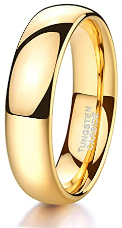 Ring för kvinnor och män, 2/4/6/8 mm, gult guld, volfram, polerade smala ringar, förlovningsringar, vigselring, bröllopsband