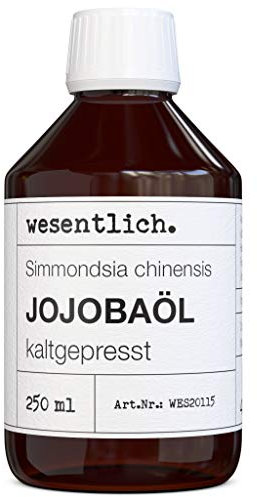 wesentlich. Jojobaöl kaltgepresst 250ml | nativ - 100% reines Jojobaöl | vegan | Haut - Haare - Bart und Kopfhaut | Gesicht und Nägel | Naturreines Gesichtsöl und Körperöl