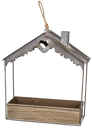 ETC dekoratives nostalgisches Metallhaus Dekohaus mit Holzkasten Vintage Landhausoptik Verschiedene Größen (groß)