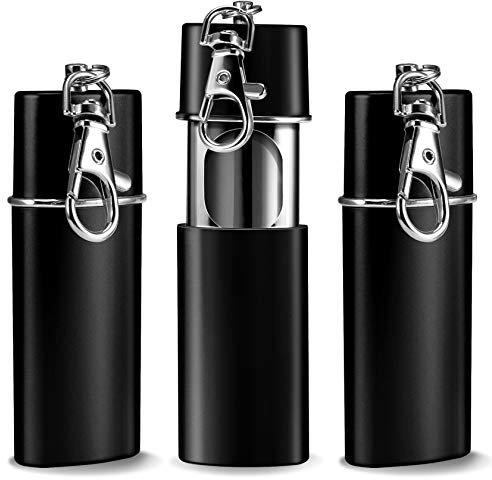 Yosemy 3 Stück Geruchsdichter Taschenaschenbecher - Reiseaschenbecher für unterwegs (Schwarz)