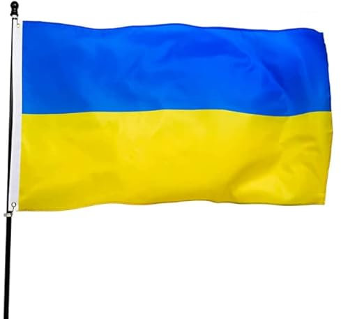 4 bandiere ucraine a doppia faccia, decorazione bandiera 150 x 90 cm, 14 x 21 cm che tiene una piccola bandiera, il paese parata supporta l'evento di rally dei fan