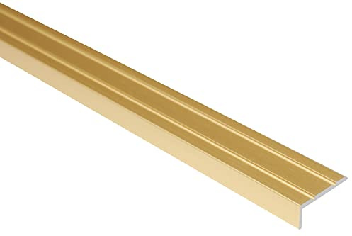 Effector Treppenkantenprofil selbstklebend 90 cm 25x10 mm Gold Alu | Selbstklebende Montage, Stabile Haftung, Dekorative Optik