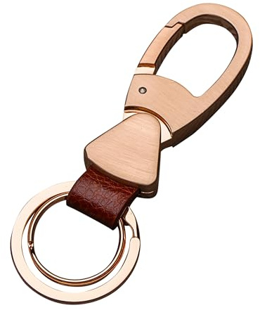 Cerbery - Schlüsselanhänger aus Leder mit Ringen und Geschenkbox - Auto Geschenk Schlüsselband Schlüsselbund Schlüsselhalter Schlüsselring