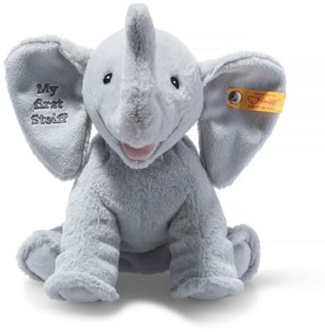 Steiff Kuscheltier My first Steiff Ellie Elefant, Süßes Stofftier, Jungen, Mädchen & Babys ab 0 Monaten, Friends, 24 cm, Hellgrau, 242717