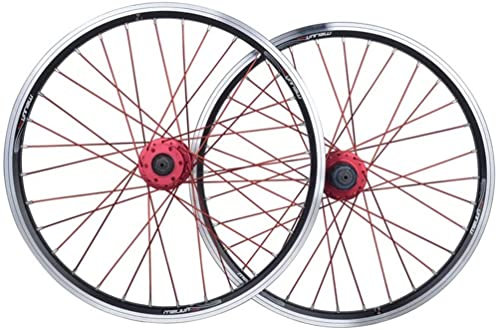 ZECHAO Bike-Radsatz 20 Zoll, BMX. Fahrradrad Doppelschichtlegierung Rim-Disc V-Bremse Quick Release 32H Fahrradscheiben 7 8 9 10 Geschwindigkeit Wheelset (Color : Black, Size : 20inch)