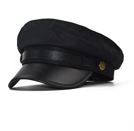 Schwarze Chauffeurmütze klassisch Vintage Newsboy Cap Schirmmütze Baskenmütze Taxifahrer Kostüme Hut Kapitän Matrosenmütze, Schwarz, Einheitsgröße
