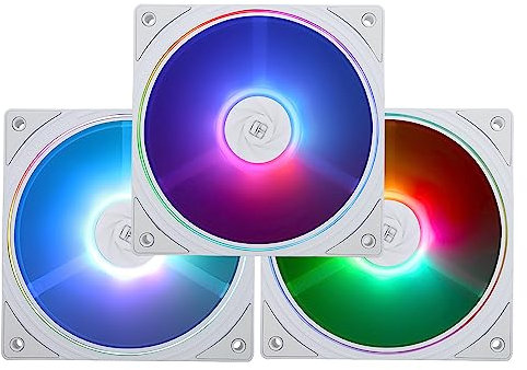 Thermalright Ventilador de CPU TL-S12W-S de 120 mm con carcasa ARGB, conector PWM de 4 pines, ventilador de ordenador silencioso con rodamiento S-FDB, hasta 1500 rpm (Pack de 3)