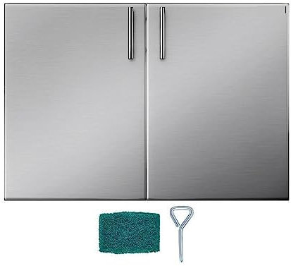 EYESLA Zugangstür, fest, wasserdicht, ölbeständig, Edelstahl, doppelter Griff mit Griff for Outdoor-Küche, Grillstation, Schrank (Color : 36x21.1 inch, Size : 1 UK)