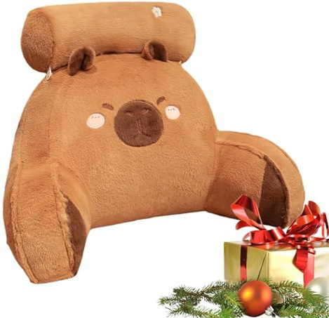 Bett-Lesekissen, Rückenstütze – Armlehne, ultraweiches Lendenkissen mit niedlichem Capybara-Plüsch, Bettpositionierungskissen für Schlafzimmer, Wohnzimmer, Couch, Autositz, Büro Bellv