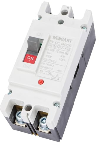 Wengart Disjoncteur DC 550V 2P 80A - Boîtier Moulé MCCB pour Système Solaire Photovoltaïque - Interrupteur Sectionneur et Isolateur de Batterie Haute Performance - Idéal pour Onduleur et Site Isolé