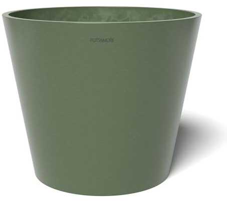 POTS&More Pflanztopf Conico 30 (ø 31 cm, runde Form, Farbe Olivgrün, Höhe 25,6 cm, Übertopf Kunststoff, für Zimmerpflanzen) VP013004
