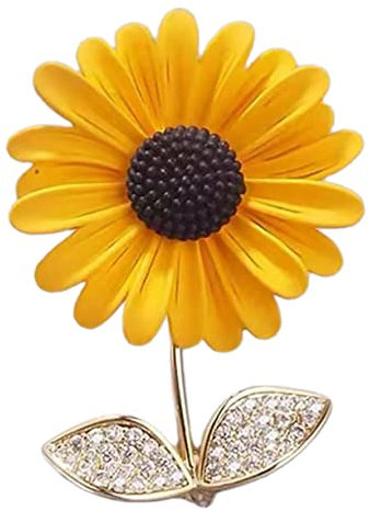 SEWOART Sonnenblumenbrosche Kupferbrustnadel Ansteckblume Damen Brosche Kleidungsnadel Dekorativ Schal Hut