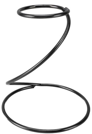 Pssopp Kaffee-Tropfer-Ständer, Runder Metall-Kaffeetropfer-Ständer Zum Übergießen, Robuster und Verdickter Kaffeefilterhalter, Kompatibel mit Konischen Kaffeefiltertassen (BLACK)
