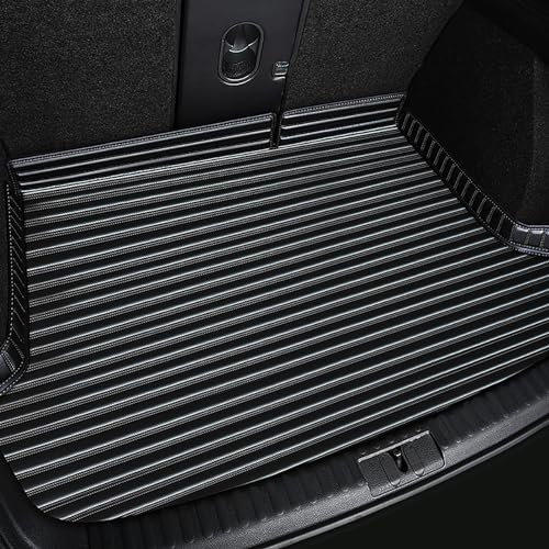XLKWNNAD Auto Leder Kofferraummatte Für Cupra Formentor 2020 2021 2022 2023, Allwetter Kofferraumwanne Cargo Teppich Kratzfeste rutschfest Schutzmatte Innere ZubehöR,A/Black