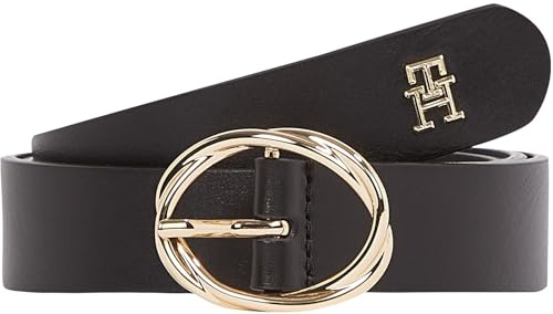 Tommy Hilfiger Damen Gürtel Chic 2,5 cm Ledergürtel, Schwarz (Black), 95 cm