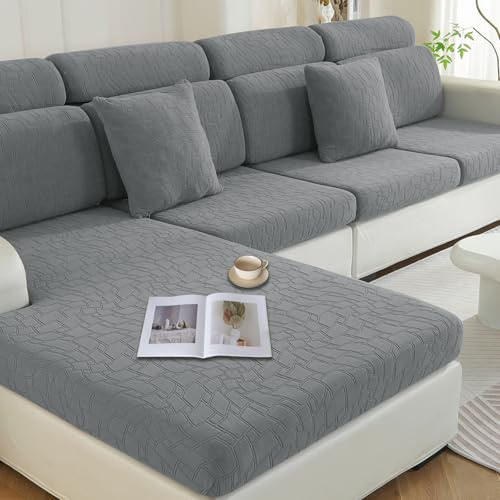 Ystyle Housse Assise Canapé, Housse Coussin Canapé Extensible, Housse Dossier Canapé Antidérapante, Housse De Coussin De Canapé Élastique, Housse Protection pour Meubles (3 Places, Gris Clair)