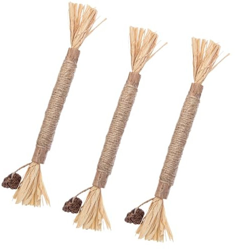 Katzen-Kaustangen Für Die Zähne – Katzen-Beißstangen | Katzenminze-Stäbchen Für Katzen, 3x Interaktives Katzenspielzeug Für Den Innenbereich, Katzenminze-Spielzeug Für Katzen, Katzenzahnreinigungsspie