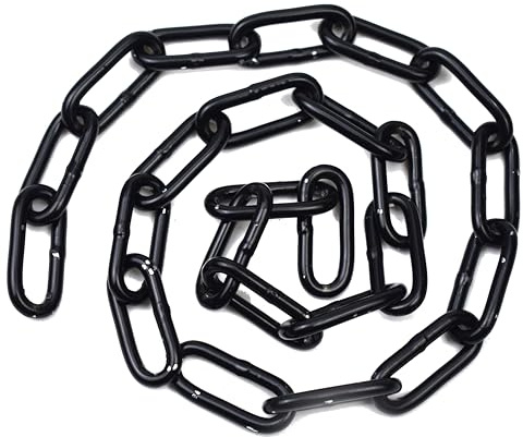 Schwarze Gliederkette, Absperrkette Ø 5mm 15M lang, mit 2 Karabinerhaken aus Metall