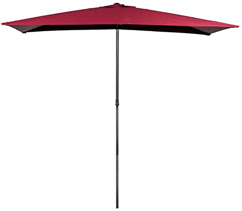 Parasol de terrasse réglable, 2,5 x 1,3 m, demi parasol pour jardin, balcon, table de marché, montage mural, rouge, design léger et compact, sans base incluse