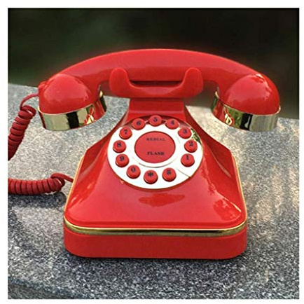 DFGHNBVC Telefono retrò Rosso con Pulsanti, Linea Telefonica Fissa E Telefono Fisso con Campanello Tradizionale