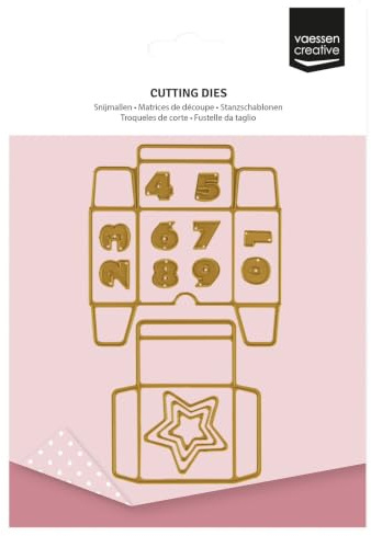 Vaessen Creative Stanzschablonen Adventskalender Schachteln - 14 Cutting Dies - 1 x 1,2 cm bis 9 x 15 cm - Bastelzubehör für DIY, Basteln mit Papier und Weihnachtsdeko - für Stanz- und Prägemaschinen