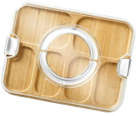 Doiyislem Planches À Découper Pour Cuisine - Bloc À Découper En Bambou Pour Cuisine,Contenant De Rangement Plateau De Service Avec Couvercle Pour Charcuterie Fromage Maison Extérieur