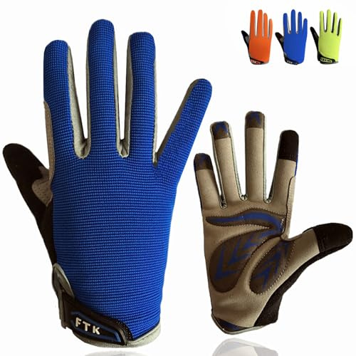 Cykelhandskar Full Finger Gel Vadderade Anti Slip Value Par, Vattentät Cykel Flickor Pojkar Junior Bra grepp Andas Bekvämt Snyggt utseende för MTB BMX Dirtbike Ridning Sport Utomhus