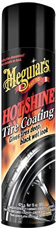Meguiar's Hot Shine High Gloss Tire Coating, Give Tires a Deep Wet Shine and Long-Lasting Protection with an Advanced Self-Spreading Formula, 15 Oz Aerosol Spray Can