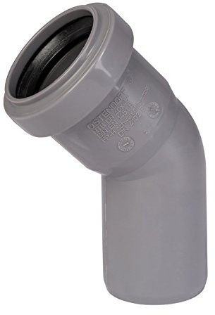 rKüchentechnik 40mm 45°-Bogen aus Polypropylen (PP) - Grau - Einzelstück